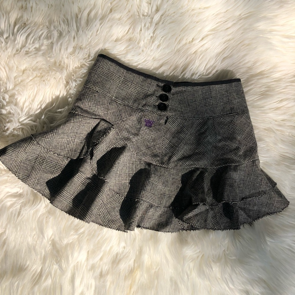 Porfirio Ruffled Herringbone miniskirt